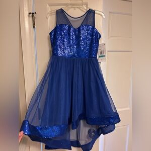 Rare Editions Blue Sequin Kids Formal Dress